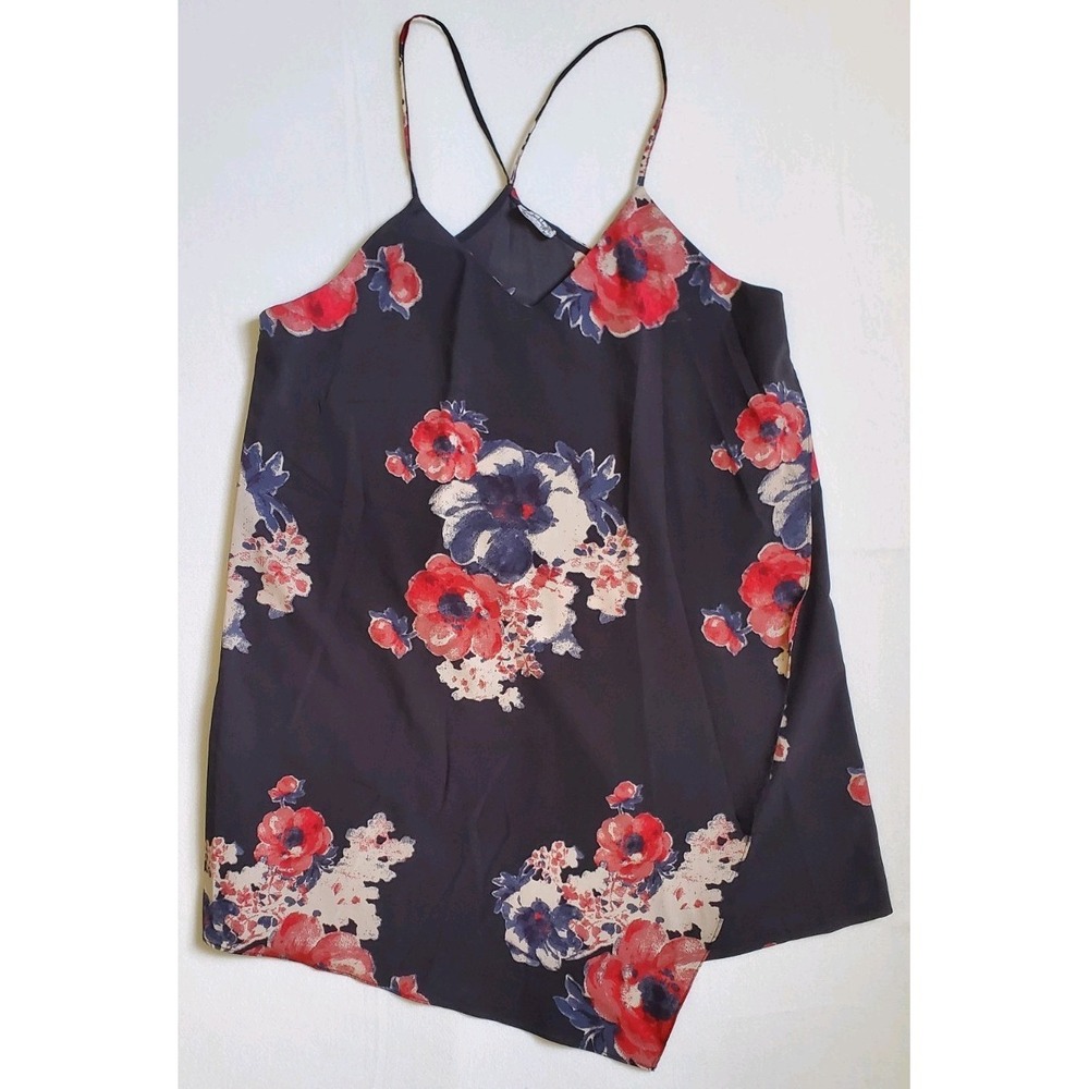 Free People Intimately Cascades Slip Dress Sz S Faux Wrap Floral Strappy Mini